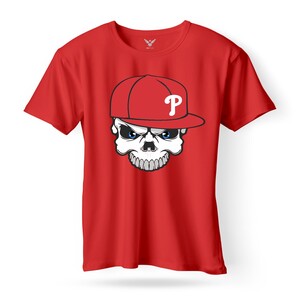 F&M - skulls with hat Design Adult Red Unisex Tshirt - ART-MGT-582 - M