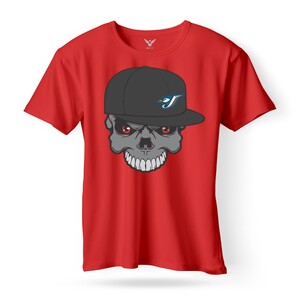 F&M - skulls with hat Design Adult Red Unisex Tshirt - ART-MGT-587 - XXL