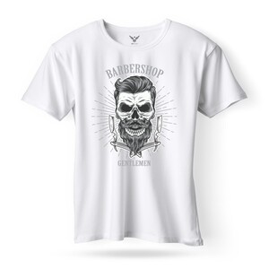 F&M - Gothic Skull Design Adult White Unisex Tshirt - AWT-MGT-509 - XL
