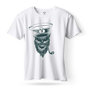 F&M - Gothic Skull Design Adult White Unisex Tshirt - AWT-MGT-514 - XL