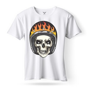 F&M - Gothic Skull Design Adult White Unisex Tshirt - AWT-MGT-530 - L