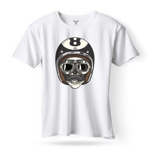 F&M - Gothic Skull Design Adult White Unisex Tshirt - AWT-MGT-532 - XL