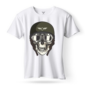 F&M - Gothic Skull Design Adult White Unisex Tshirt - AWT-MGT-536 - S