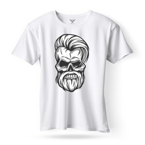 F&M - Gothic Skull Design Adult White Unisex Tshirt - AWT-MGT-540 - XL