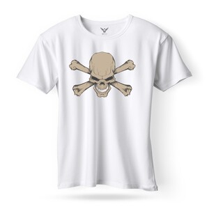 F&M - Gothic Skull Design Adult White Unisex Tshirt - AWT-MGT-550 - XXL
