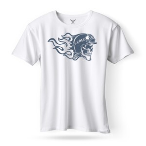 F&M - Gothic Skull Design Adult White Unisex Tshirt - AWT-MGT-569 - L