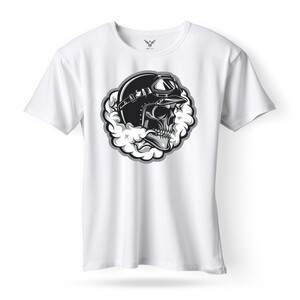 F&M - Gothic Skull Design Adult White Unisex Tshirt - AWT-MGT-572 - XL