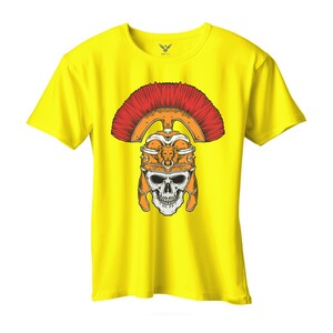 F&M - Gothic Skull Design Adult Yellow Unisex Tshirt - AYT-MGT-525 - L