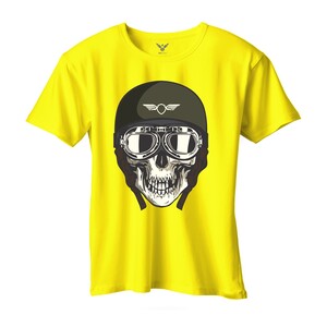 F&M - Gothic Skull Design Adult Yellow Unisex Tshirt - AYT-MGT-536 - XXL