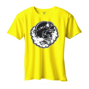 F&M - Gothic Skull Design Adult Yellow Unisex Tshirt - AYT-MGT-572 - M