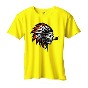 F&M - Indian skulls Design Adult Yellow Unisex Tshirt - AYT-MGT-603 - L