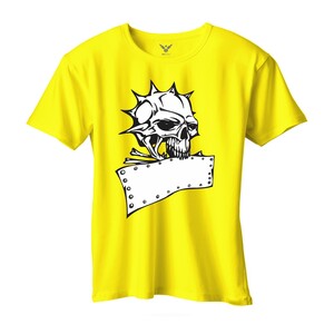 F&M - Skulls Design Adult Yellow Unisex Tshirt - AYT-MGT-631 - S