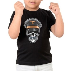 F&M - Gothic Skull Design Kids Black Tshirt - KBT-MGT-523 - 5-6 Yrs