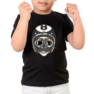 F&M - Gothic Skull Design Kids Black Tshirt - KBT-MGT-532 - 5-6 Yrs