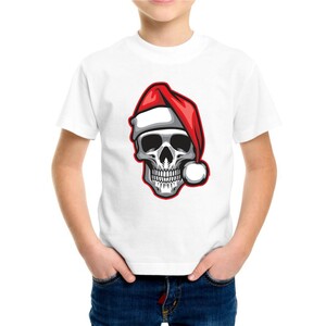 F&M - Gothic Skull Design Kids White Tshirt - KWT-MGT-520 - 12-14 Yrs