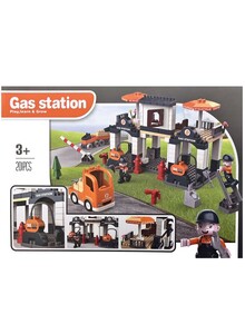 HEXAR 201 Pieces Gas Station Construction Building Play Set for Boys and Girls