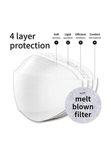 Dr. Puri 5 Pieces KF94 Micro-Dust Protection Face Mask PFE 94% Breathable Mask with Quadruple Filtration System - 5 pcs Individually Sealed