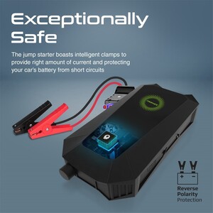 Promate 1500A/12V Car Jump Starter with 19200mAh Power Bank, 10W Qi Charger, Dual QC 3.0 Ports, HexaBolt-20