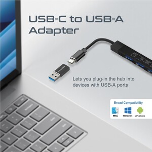 محور USB-C ، محول شحن / مزامنة 4 في 1 من النوع C مع محول USB-A ، منفذ USB 3.0 بسرعة 5 جيجابت في الثانية