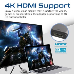 محول بروميت USB-C إلى HDMI ، محول Ultra HD 4k 60hz Type-C إلى HDMI مع منافذ HDMI مزدوجة