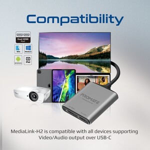 محول بروميت USB-C إلى HDMI ، محول Ultra HD 4k 60hz Type-C إلى HDMI مع منافذ HDMI مزدوجة