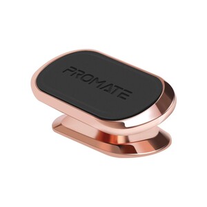 Promate Magnetic Car Phone Holder, Universal Cradleless Stick-On Dashboard Mount with 360-Degree Rotation, 8 Integrated Magnets, Low Vibration and Anti-Slip Grip Magnetto-3 Rose Gold