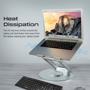 Promate Laptop Stand with Aluminum Design, Heat Dissipation and Extendable Height, DeskMate-6