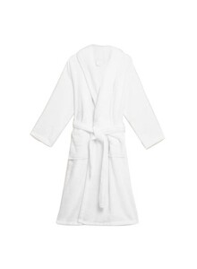 Luxe Decora Home Spa Collection Cotton Waffle Bathrobe With Collar And Pocket White One Size