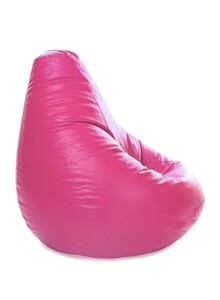 Luxe Decora Faux Leather Multi-Purpose Bean Bag With Polystyrene Filling Pink