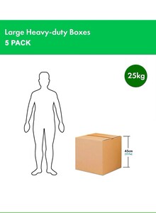 Generic [5 Pack] Carton box, Cardboard, for moving shipping and packing 25kg Capacity 45x45x45cm