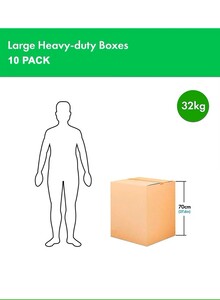 Generic [10 Pack] Carton box, Cardboard, for moving shipping and packing 32kg Capacity 45x45x75cm