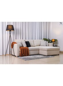 Luxe Decora 3 Seater Sofa With Single Long Seat & Storage Beige