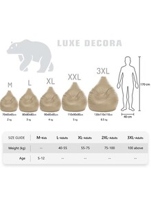 مقعد متعدد الأغراض من الجلد الصناعي لوكس ديكورا XL مع كريم تعبئة البوليسترين