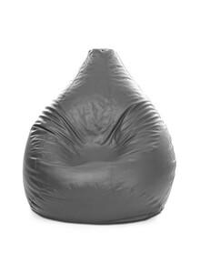 Luxe Decora Faux Leather Multi-Purpose Bean Bag With Polystyrene Filling Grey