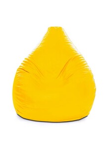 Luxe Decora XL Faux Leather Multi-Purpose Bean Bag With Polystyrene Filling Yellow