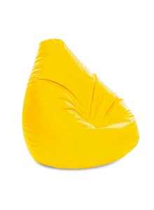 Luxe Decora XL Faux Leather Multi-Purpose Bean Bag With Polystyrene Filling Yellow