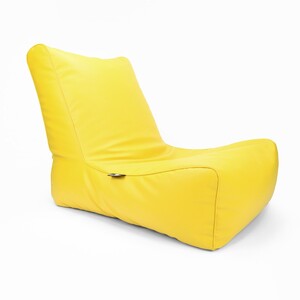 Luxe Decora Sereno Recliner Lounger Faux Leather Bean Bag with Filling (Large, Yellow)…