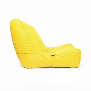 Luxe Decora Sereno Recliner Lounger Faux Leather Bean Bag with Filling (Large, Yellow)…