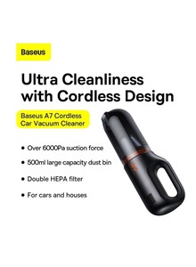 Baseus Cordless Portable Small Rechargeable Hand Vacuum Cleaner for Home Car Office and Kitchen