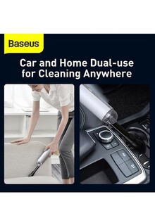 Baseus Car Vacuum Cleaner, 70W 5000Pa Handheld Vacuum Cordless Small Mini Portable Rechargeable, Vacuum Cleaner for Car, Home, Pet Hair - A2 White