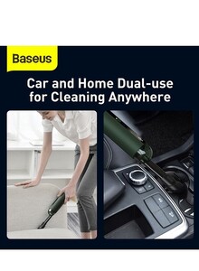 Baseus Car Vacuum Cleaner, 70W 5000Pa Handheld Vacuum Cordless Small Mini Portable Rechargeable, Vacuum Cleaner for Car, Home, Pet Hair - A2 Green