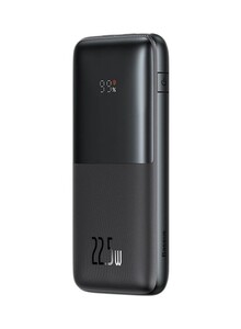 باسيس - بنك طاقة محمول USB C مع شاشة رقمية (10000 مللي أمبير مع منفذ USB C واحد ومنفذين USB A لشحن يصل إلى 22.5 واط - أسود