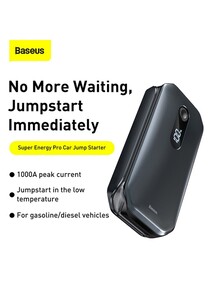 Baseus Super Energy Pro Car Jump Starter 6.0L Gasoline and 3.5L Diesel 12V Portable Power Pack Automotive Battery Booster Charger with USB Port Smart Jumper