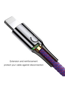 Baseus Lightning-Fast Charging Cable with Light Intelligent power-off 1M Nylon Braided Fast Charging \u0026 Sync - LED indicator, Compatible with iPhone 13 Pro/12/11/11 pro/11pro max/X XR Max 8 7 Plus and More Purple