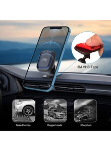 Brave Car Phone Holder 2 in 1 Magnetic Mobile Mount Universal Air Vent and Dashboard Device Holder with Extra Strong Adhesion to all Surfaces for iPhone 13 12 11/Pro/Pro Max Samsung Galaxy and more Black