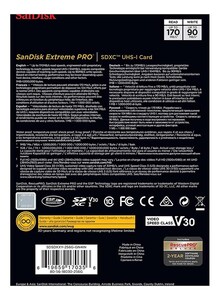 SanDisk Extreme PRO UHS-I SDXC Memory Card 170MB/s -SDSDXXY-256G-GN4IN 256 GB