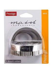 Prestige Biscuit Cutters With Handle, Silver PR8012