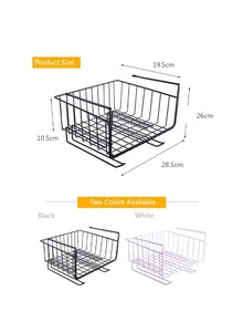 Generic Under Shelf Hanging Storage Basket Black 28.5 x 19.5 x 26centimeter
