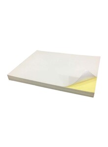 Premify 100-Piece Paper Adhesive Sticker White