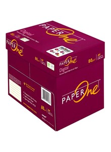 PaperOne PaperOne Digital Premium Copy Paper, 80 GSM, A4 Size, 5 Reams Per Carton Box